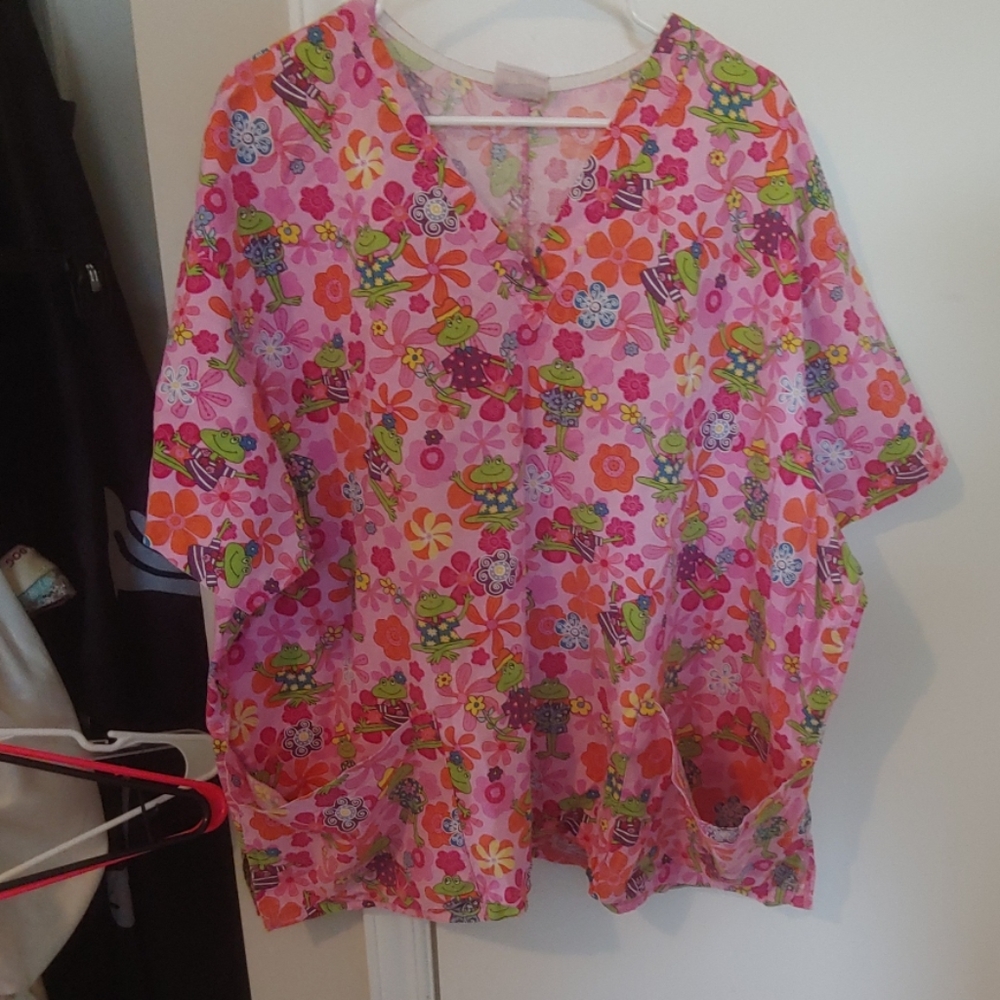 Peaches Uniform scrub top